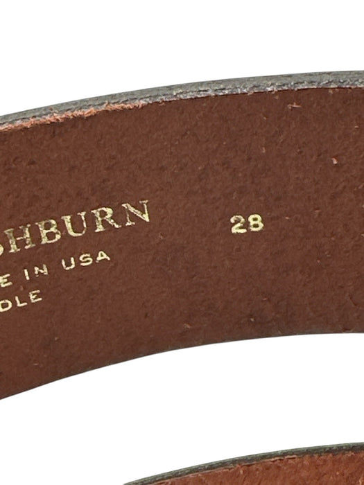 Ann Mashburn Brown Leather Brass Buckle Wide Belts Brown / 28