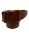 Ann Mashburn Brown Leather Brass Buckle Wide Belts Brown / 28