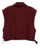 TELA Size M Burgundy Red Viscose & Lyocell Quilted Stand Collar Side Ties Vest Burgundy Red / M
