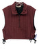 TELA Size M Burgundy Red Viscose & Lyocell Quilted Stand Collar Side Ties Vest Burgundy Red / M