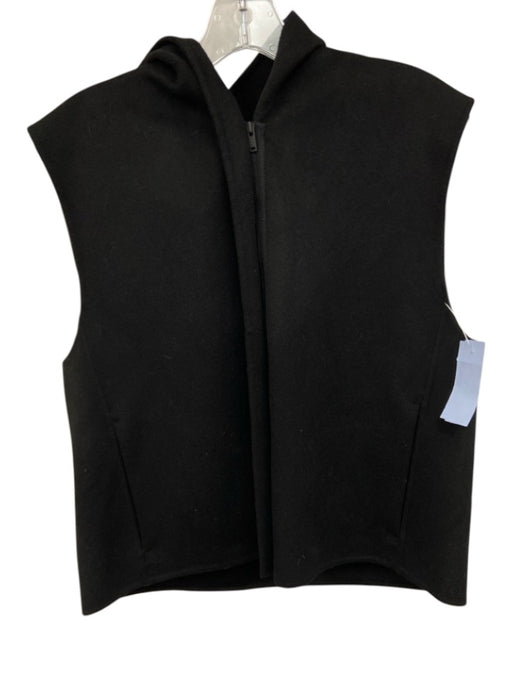 COS Size XS/S Black Wool & Lyocel Zip Up Hood Vest Black / XS/S