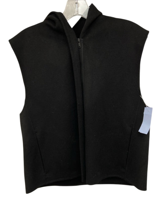 COS Size XS/S Black Wool & Lyocel Zip Up Hood Vest Black / XS/S