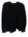 Sacai Size S Black & Navy Blue Cable Knit Two Tone Waist Cinch Cardigan Sweater Black & Navy Blue / S