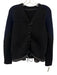 Sacai Size S Black & Navy Blue Cable Knit Two Tone Waist Cinch Cardigan Sweater Black & Navy Blue / S