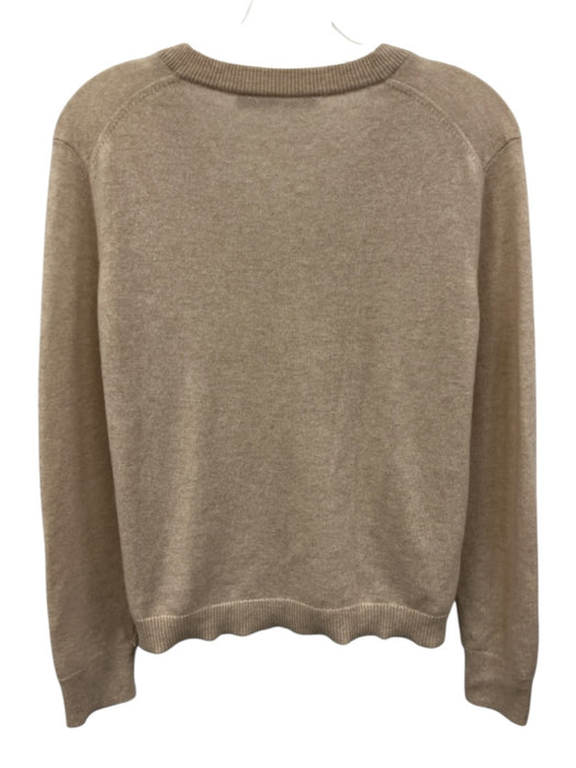 Jenni Kayne Size XS Beige Cream Cashmere V Neck Knit Sweater Beige Cream / XS