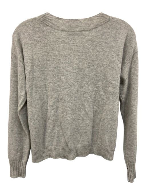 Intermix Size P Gray Cashmere V Neck Ribbed Trim Sweater Gray / P