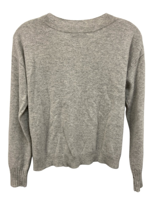 Intermix Size P Gray Cashmere V Neck Ribbed Trim Sweater Gray / P
