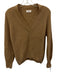 R/ Label Size XS Light Brown Wool & Cashmere V Neck Rib Knit Long Sleeve Sweater Light Brown / XS