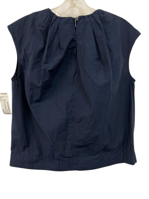 Soeur Size 34 Dark Blue Cotton & Polyamide Sleeveless Gathered Neckline Top Dark Blue / 34