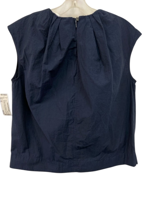 Soeur Size 34 Dark Blue Cotton & Polyamide Sleeveless Gathered Neckline Top Dark Blue / 34