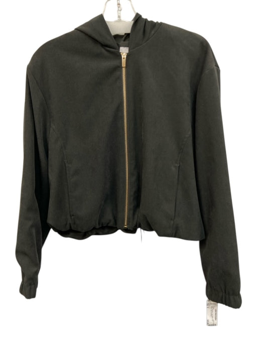 Zara Size S Gray Polyester Long Sleeve Gold Zipper Hood Jacket Gray / S