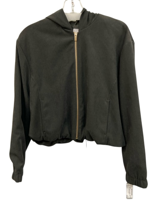 Zara Size S Gray Polyester Long Sleeve Gold Zipper Hood Jacket Gray / S