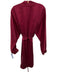 Lunya Size XS/S Wine Red Silk Long Sleeve Wrap V Neck Knee length Dress Wine Red / XS/S