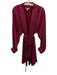 Lunya Size XS/S Wine Red Silk Long Sleeve Wrap V Neck Knee length Dress Wine Red / XS/S