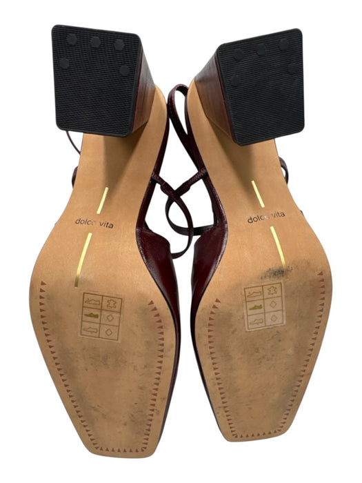 Dolce Vita Shoe Size 7.5 Bordeaux Red Leather Upper Square Toe Slingback Pumps Bordeaux Red / 7.5