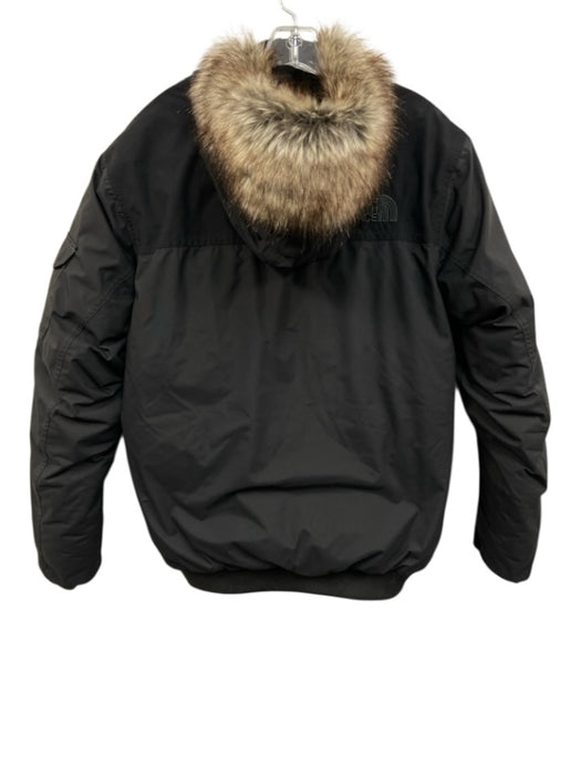 The North Face Size M Black Nylon Solid Fur Lined Zipper Men's Jacket Black / M