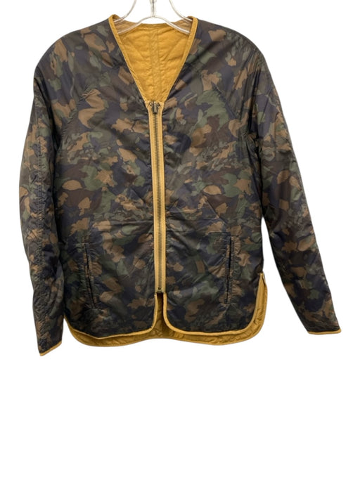 Billy Reid Size XS Brown, Yellow, Multi Nylon Long Sleeve Reversible Jacket Brown, Yellow, Multi / XS