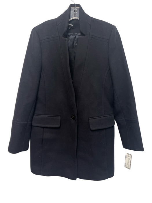 ME+EM Size 2 Black Wool & Polymide Long Sleeve One Button Blazer Jacket Black / 2