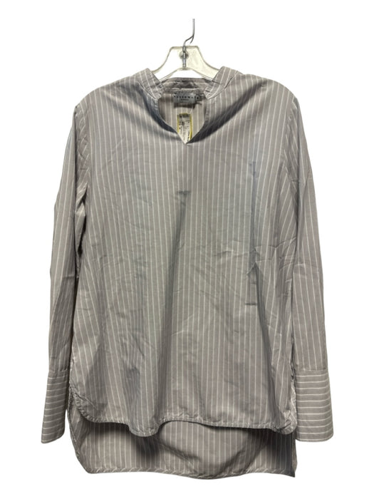 Harshman Size M Gray & White Cotton Long Sleeve Striped Top Gray & White / M