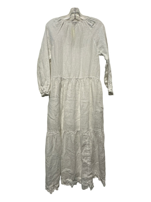 J. Crew Size XS/S White Linen Long Sleeve Maxi Dress White / XS/S