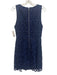 Alice + Olivia Size 10 Navy Blue Polyester Blend Floral Lace Overlay Dress Navy Blue / 10