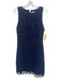 Alice + Olivia Size 10 Navy Blue Polyester Blend Floral Lace Overlay Dress Navy Blue / 10