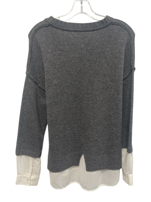 Brochu Walker Size S Gray & White Wool & Cashmere Knit Layered Effect Sweater Gray & White / S