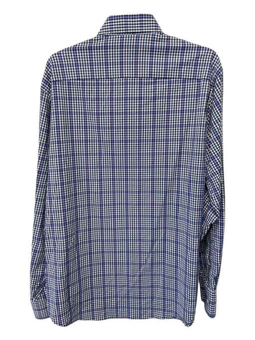 Peter Millar Size L Blue & Multi Cotton Plaid Button Up Men's Long Sleeve Shirt L