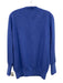 Ann Mashburn Size S Blue Cashmere Eel Skin Knit V Neck Ribbed Hem Sweater Blue / S