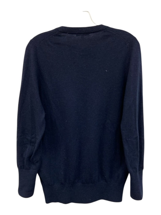 Ann Mashburn Size S Navy Blue Missing Fabric Tag Knit V Neck Ribbed Hem Sweater Navy Blue / S