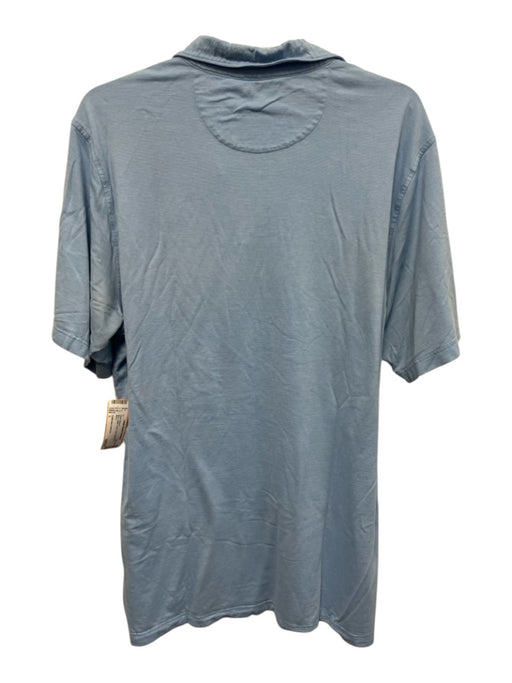 Clubhouse Collection Size L Blue Cotton Solid Polo Men's Short Sleeve Blue / L