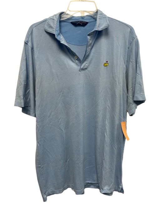 Clubhouse Collection Size L Blue Cotton Solid Polo Men's Short Sleeve Blue / L