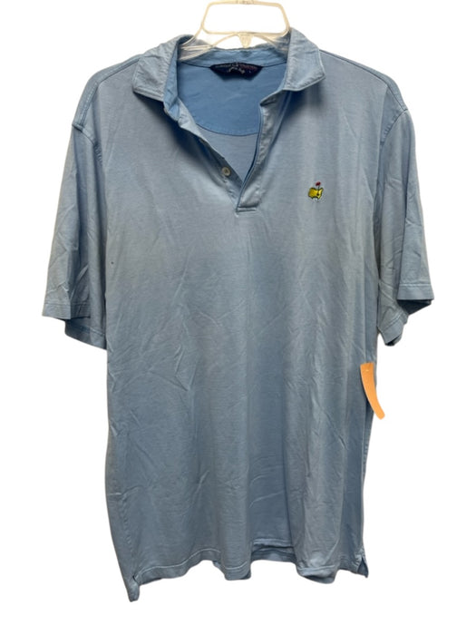 Clubhouse Collection Size L Blue Cotton Solid Polo Men's Short Sleeve Blue / L