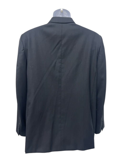 Zegna Dark Gray Wool Striped Peak Lapel 2 Button Men's Suit Dark Gray / 54