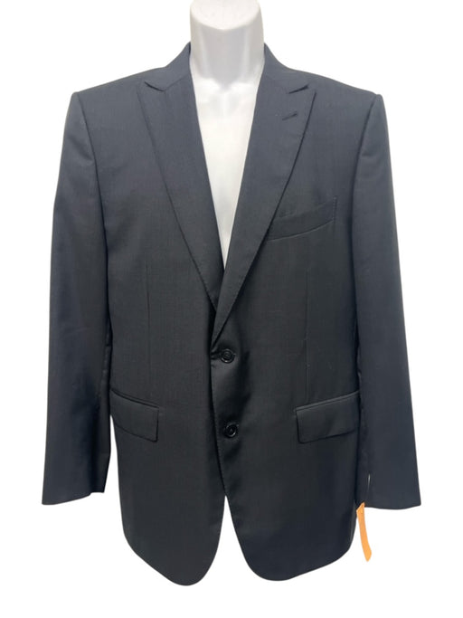Zegna Dark Gray Wool Striped Peak Lapel 2 Button Men's Suit Dark Gray / 54