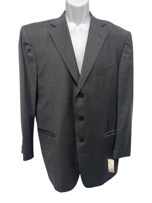Zegna Dark Gray & Purple Wool Plaid 2 Button Men's Suit Dark Gray & Purple / 54