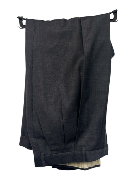 Zegna Dark Gray & Purple Wool Plaid 2 Button Men's Suit Dark Gray & Purple / 54