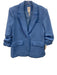 5a7 Cinq a Sept Size 8 Sky Blue Cotton Tweed Flap Pocket Scrunched Sleeve Jacket Sky Blue / 8