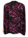 Equipment Size M Black & Purple Silk Long Sleeve Floral Print Buttons Collar Top Black & Purple / M