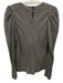 Frame Size M Black & White Silk Long puff sleeve Stripe V Neck Top Black & White / M