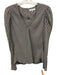 Frame Size M Black & White Silk Long puff sleeve Stripe V Neck Top Black & White / M