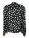 Alice + Olivia Size M Black, Blue, Red Silk Long Sleeve Dove & Heart Buttons Top Black, Blue, Red / M