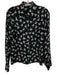 Alice + Olivia Size M Black, Blue, Red Silk Long Sleeve Dove & Heart Buttons Top Black, Blue, Red / M