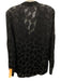 Equipment Size M Black Silk Long Sleeve Leaf Print Semi Sheer Button up Top Black / M