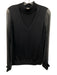 Ramy Brook Size M Black Silk & Cashmere Long Sheer Sleeves Mock Neck Cut Out Top Black / M
