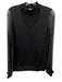 Ramy Brook Size M Black Silk & Cashmere Long Sheer Sleeves Mock Neck Cut Out Top Black / M