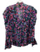Misa Size M Green, Blue, Pink Polyester Long puff sleeve Floral Print Ruffle Top Green, Blue, Pink / M
