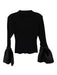 Simkhai Size M Black Rayon & Elastane Long Flare Sleeve Rib Knit Top Black / M