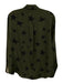 Rails Size M Green & Black Silk Long Sleeve stars Buttons Collar Top Green & Black / M
