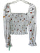 Reformation Size S White & Multi Linen Smocked Long Puff Sleeve Fruit Print Top White & Multi / S